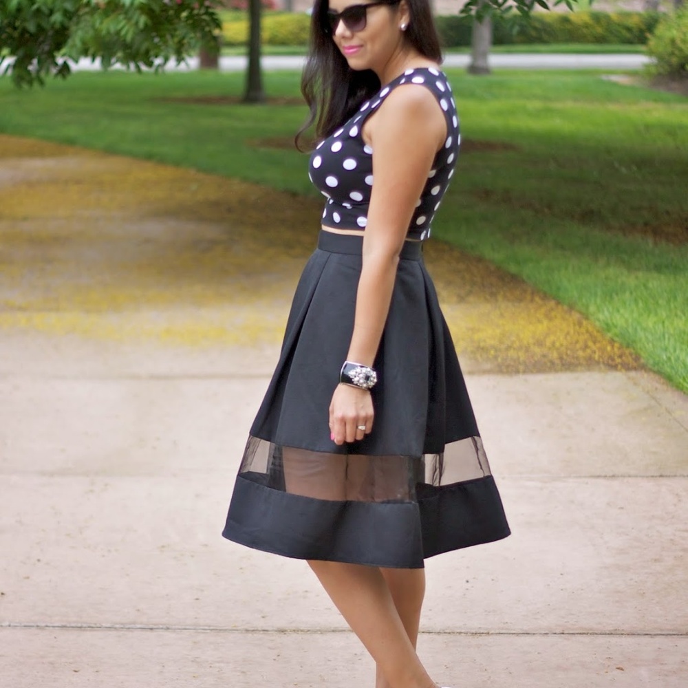 Black Peekaboo Panel Skirt Size 12